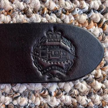 Intricate stamp on leather belt