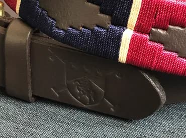 Intricate stamp on leather belt