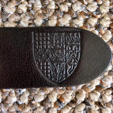 Intricate stamp on leather belt
