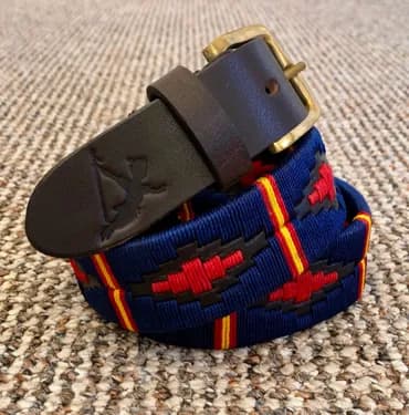 Intricate stamp on leather belt
