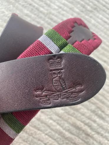 Intricate stamp on leather belt